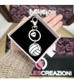 Portachiavi Pallone da Pallavolo Incisione Personalizzata Acciaio Inox