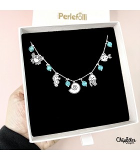 Collana Mare Argento 925 con Agate Turchesi