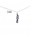 Collana Love con Zirconi Neri Argento 925 Rosé