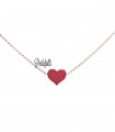 Bracciale Cuore Rosso Smaltato Argento 925 Oro Rosa