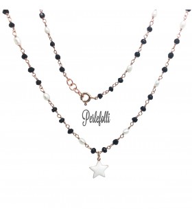 Collana Rosario con Stella Bianca Argento 925 Rosé