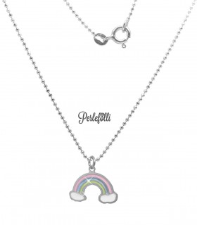 Collana Arcobaleno Smaltato Argento 925 Rodio