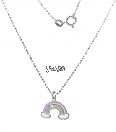 Collana Arcobaleno Smaltato Argento 925 Rodio