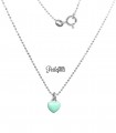 Collana Cuore Verde Menta Argento 925 Rodiato