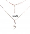 Collana Serpente Zirconi Bianchi Argento 925 Rosé