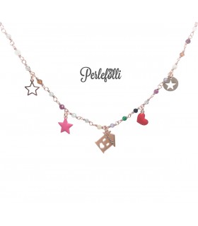 Collana Casa Family Cuore Stella Argento 925 Rosé