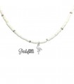 Cavigliera Heishi con Fenicottero Bianco Argento 925 Oro Rosa