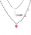 Collana Palloncino Fucsia con Ciondoli Smaltati Argento 925 Oro