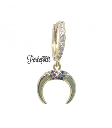 Cerchietto Falce di Luna con Zirconi Multicolor