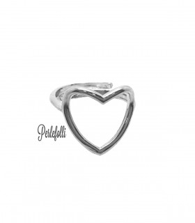 Anello Chevalier Cuore Forato Argento 925 Rodiato