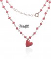 Bracciale Cuore Rosso Portafortuna Argento 925 Oro Rosa