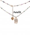 Collana Medusa Argento 925 Rosé con Zirconi Bianchi