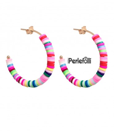 Cerchi con Rondelle Heishi Multicolor Argento 925