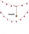 Collana Cuori di Zirconi Ruby Argento 925 Rosé