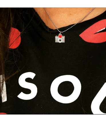 Collana Macchina Fotografica con Cuore Argento 925