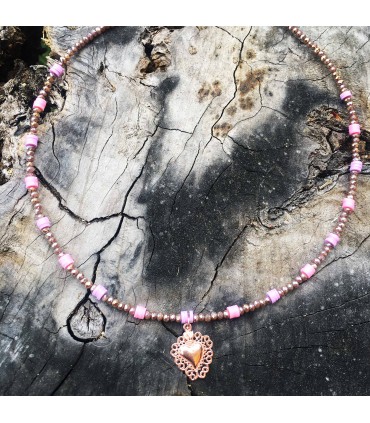 Collana Sacro Cuore Argento 925 Rosé