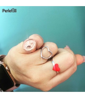 Anello Chevalier Cuore Forato Argento 925 Rodiato