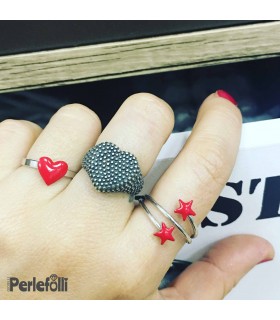 Anello Chevalier Cuore Puntinato Argento 925