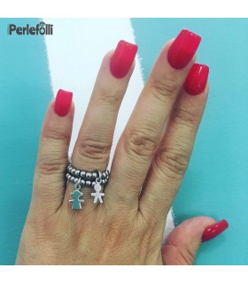 Anello Palline Bimbo Argento 925 Rodiato