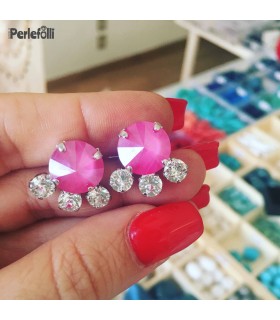 Orecchini Flowers con Rivoli e Chaton