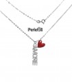 Collana Amore con Cuore Rosso Argento 925 Rodio