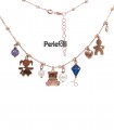 Collana Twins Teddy Bear Argento 925 Oro Rosa