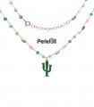 Collana Cactus Smaltato Argento 925 Rosé