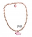 Bracciale Palline Pesce Rosa Argento 925 Rosé