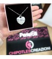 Collana Incisione Dedica Personalizzata Cuore 22 mm Argento 925